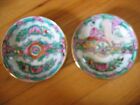 Vintage Pair of HAND PAINTED Sauce Nut Candy Gold Rim Dishes MACAO MACAU