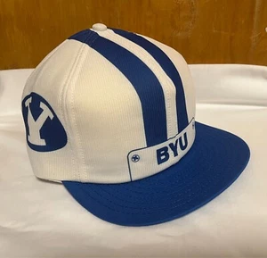NOS Vintage 1980's Brigham Young BYU COUGARS Snapback Hat Cap Football Helmet - Picture 1 of 8