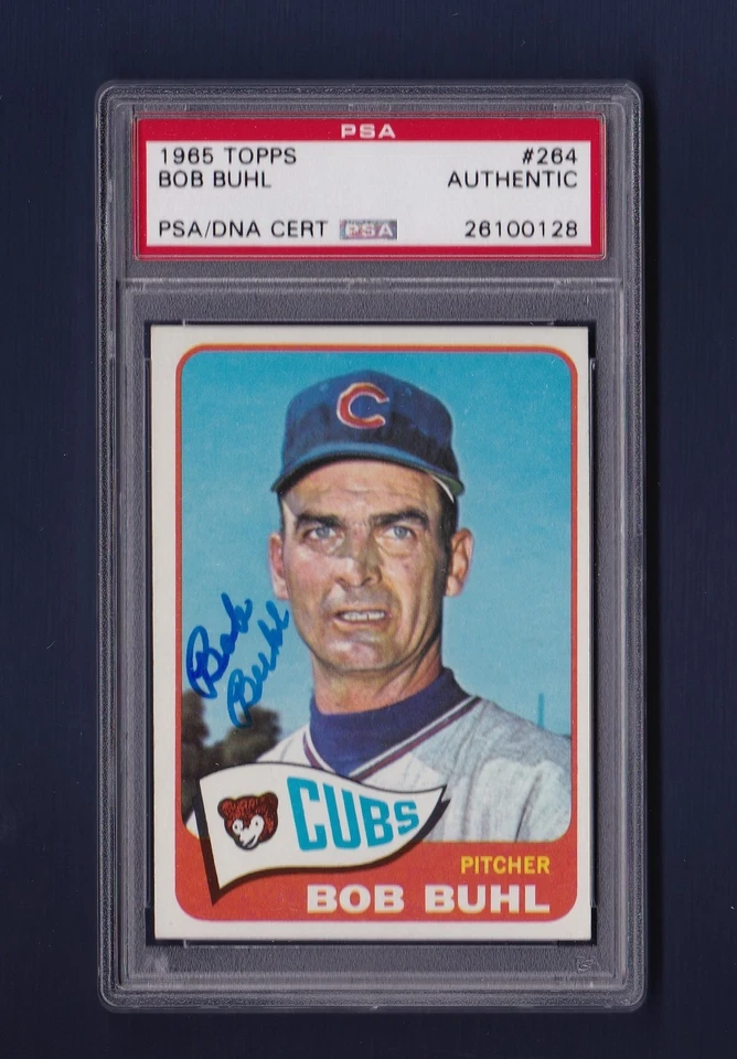 鲍勃·布尔签名芝加哥小熊队 1965 年 Topps 棒球卡 Psa 认证 — 第 1/1 张图片