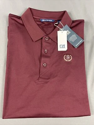 Cutter & Buck Golf Shirt Polo DryTec Chest Logo SVCC XL Maroon NWT MSRP $70 - Image 1 of 4