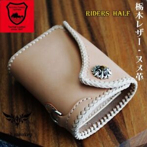 Bikers Wallet Tochigi Leather Wallet/Saddle Half Trifold/Concho Lily Tiger Eye