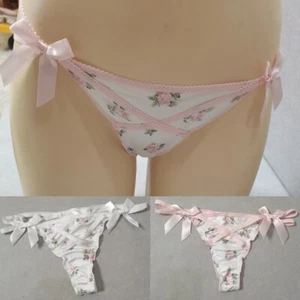 Cute Lovely Satin Gstring Thong Panties with Ruffle Design for Sweety Girls - Picture 1 of 31