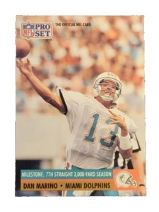 Dan Marino Dolphins '91 NFL Pro Set #25 7th Straight 3k Yard Start - Picture 1 of 2