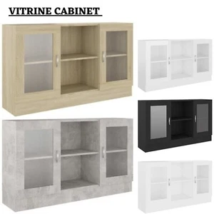 Vitrine Cabinet With Door Storage Organiser Display Sideboard Engineered Wood UK - Picture 1 of 36
