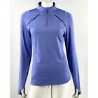 Mizuno Warmalite Technology Top Medium Blue Thumbhole Athletic Running Shirt