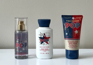Bath & Body Works FIRECRACKER POP Travel Set Body Cream Mist Shower Gel 3pc - Picture 1 of 6