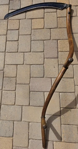 Vintage Antique Scythe Hay Sickle “Grim Reaper,” Farm Tool Cover