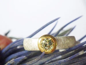 SCHMUCK-STCK Ring SILBER VERGOLDET Sphen Titanit NEU FACETTEN hellgrün 17 53 - Bild 1 von 5