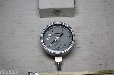 TRERICE PRESSURE GAUGE 700LFSS4002LA080PLW 0-15 PSI - Image 1 of 3