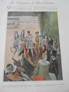 1898 La Dompteuse de Bois Colombes ( Sur un char, clowns ) belle illustration - Picture 1 of 1