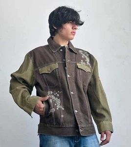 Men's Davoucci Brown | Wheat Corduroy Casual Denim Jacket NWT - Picture 1 of 7