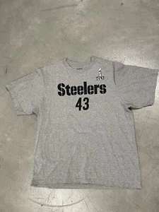 NFL Pittsburgh Steelers Troy Polamalu Jersey T- Shirt Super Bowl XLV XL Gray - Picture 1 of 8