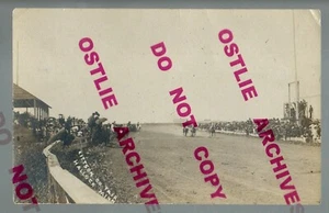 Hallock MINNESOTA RPPC c1910 COUNTY FAIR Crowd HORSE RACE nr Lancaster NW MN - Picture 1 of 3