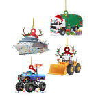  4 Pcs Weihnachtsbedarf Auto Anhänger Holzanhänger Für Weihnachtsfeier Xmas LKW