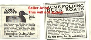 FOUR Small Outdoor Life 1929 Duck Hunting DECOY and BOAT Print Ads - Picture 1 of 3