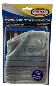 Nathan Performance Gear Women’s Large Gray Reflective Mesh Running Top NEW - Picture 1 of 3