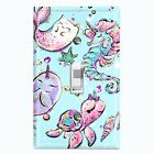 Metal Light Switch Cover Wall Plate Mermaid Seahorse Glitter Pastel Mer028