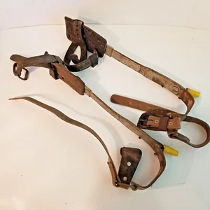 Bell System Buckingham Mfg Pole Climbers Pikes con protezioni originali Vntg anni 50-60?? - Foto 1 di 18