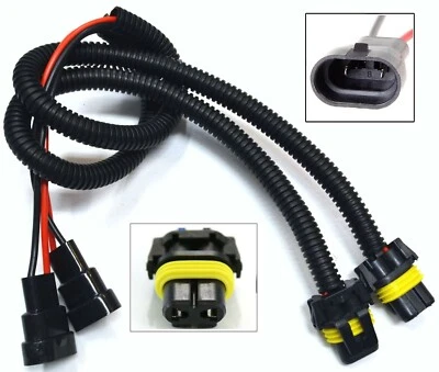 Extension Wire P 9006 HB4 Two Harness Head Light Plug Play Low Beam Socket Bulb - Image 1 of 4