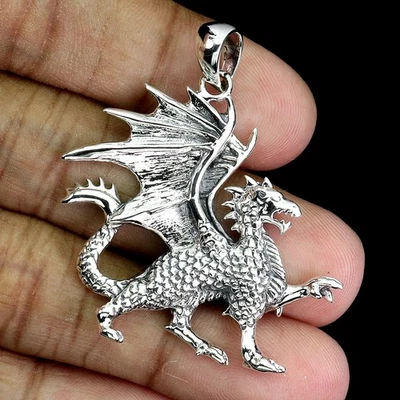 Joyería colgante de plata de ley 925 con piedras preciosas de dragón Foto 1 de 4