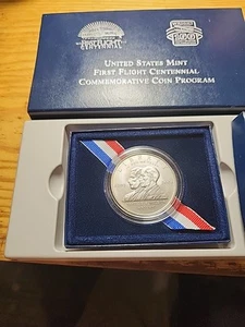 US Mint First Flight Centennial SILVER dollar UnCirculated Coin W/COA - Picture 1 of 6