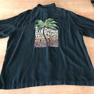 Tori Richard Hawaiian Shirt Men 2XL Green Palm Tree Button Up Pocket Silk Blend - Picture 1 of 13