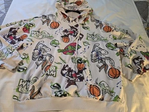 Sudadera con Capucha Para Hombre Talla M/L M & M Space Jam Blanca Usada en Excelente Condición! - Imagen 1 de 9