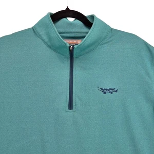 Peter Millar Crown Sport Herren XL 1/4-Reißverschluss Pullover Performance türkis blau Golf - Bild 1 von 6