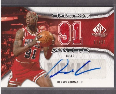 DENNIS RODMAN 2006-07 SP GAME USED SIGNIFICANT AUTO NUMBERS "91" JERSEY /91 - Image 1 of 2