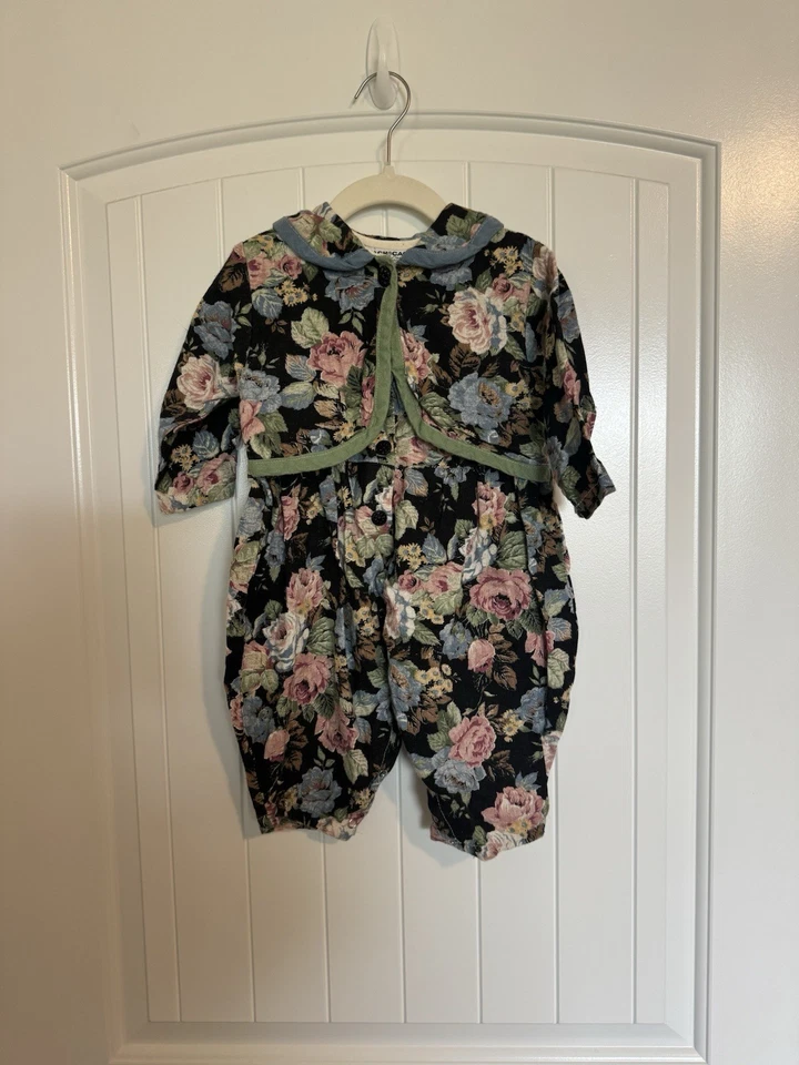 Mameluco CachCach Vintage Burbuja Floral Oscuro Talla 12 Meses  Foto 1 de 4