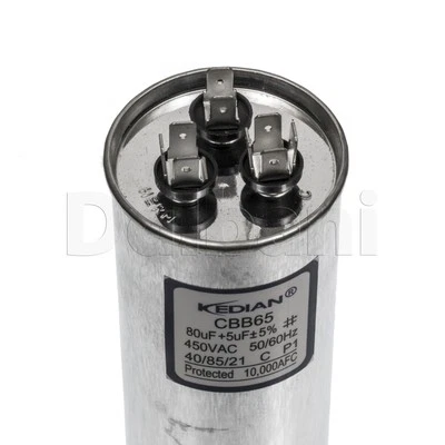 KEDIAN New 80+5 uf/MFD 450VAC Round Dual Run AC Capacitor CBB65 40/85/21 60X135mm