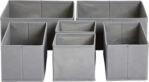 Organizer in Tessuto per Cassetto, 6 Unità, Grigio - Foto 1 di 12