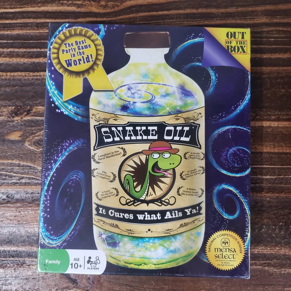 Snake Oil Party Family Game 2013 It Cures What Ails Ya Mensa Award Nuevo Precintado Foto 1 de 4