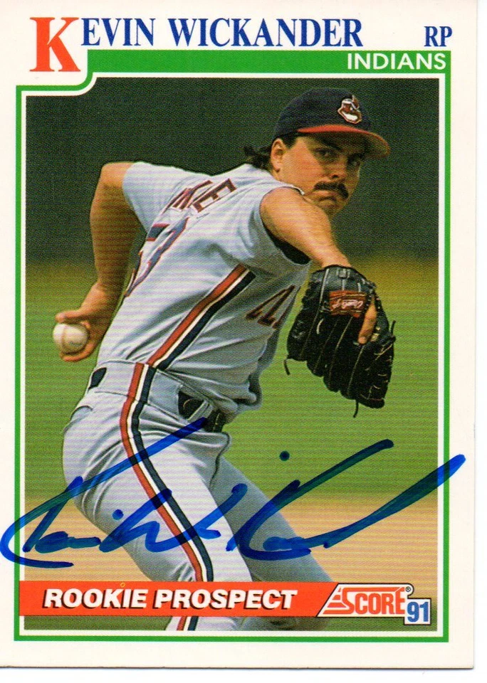 Kevin Wickander Cleveland Indians 1991 Score Rookie Signed Card - Image 1 of 1