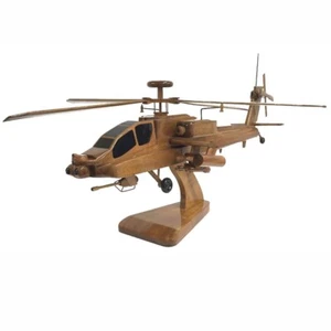 AH 64 Apache Ejército de Estados Unidos Helicóptero de Ataque Militar Modelo de Escritorio de Madera - Imagen 1 de 5