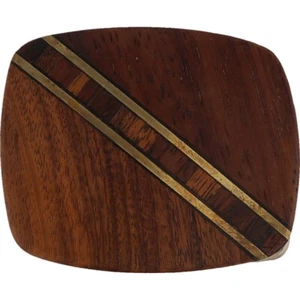 Sm Brass Wood Boho Hippie Cowboy Rustic Handmade Cool Vintage Belt Buckle - Picture 1 of 5