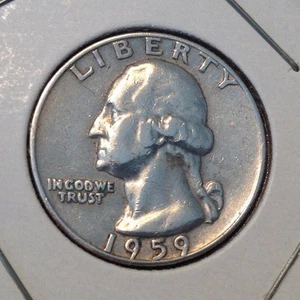 1959-D 25C Silver Washington Quarter - Picture 1 of 2