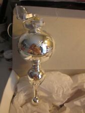 NEW ORLEANS GLASS  WORKS HAND MADE SILVER 6" CHRISTMAS ORNAMENT NIB 👀