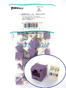 (paquete de 24) Módulo de conector minicom Panduit CJ688TGVL-24 Cat6, violeta GENIUNE ~STSI - Imagen 1 de 4