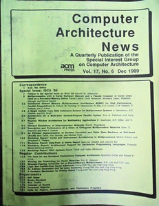 Computer Architecture News, Dec. 1989. ISCA Special issue. Multiprocessors, etc - Picture 1 of 9