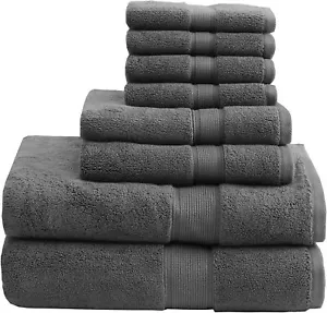 100% Cotton Luxury Turkish Bathroom Towels,Grey - Picture 1 of 4