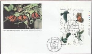1995 / #1566a UR Pl. BL / OFDC - Canadian Migratory Wildlife ie Birds, Butterfly - Picture 1 of 1