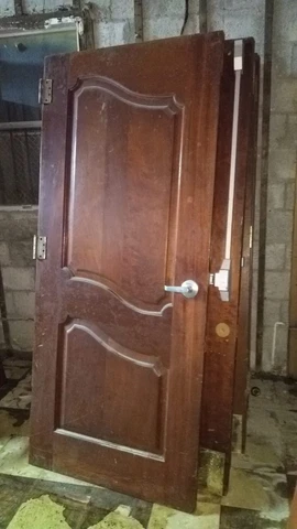 MID CENTURY MAHOGANY Wood DOOR * MIAMI DEAUVILLE HOTEL * 80" x 36" - Antique Cover
