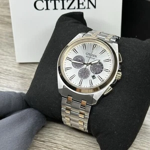 Citizen Eco-Drive Peyten Two-Tone Rose Gold Chrono Men's Watch CA4516-59A $550 - Picture 1 of 17