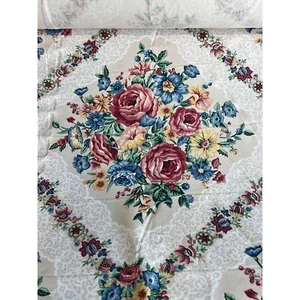 Vintage 5th Avenue Designs Fabric Floral Trellis Upholstery Polished Chintz BTY - Picture 1 of 9