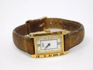 Citizen Elegance Women's Watch Vintage Tank Roman Numeral 3220 327811 Gold Brown - Picture 1 of 8