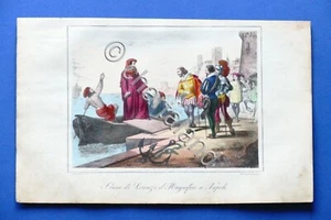 Print - History of Italy - Landing of Lorenzo the Magnificent in Naples - 1850 approx. - Picture 1 of 1