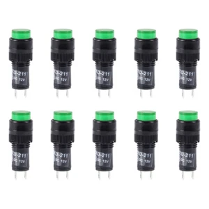 Spie CC 12V NXD-211 Neon verde filo montaggio pannello con 2/5" 10mm 10pz - Foto 1 di 4