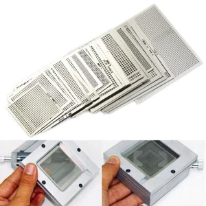 BGA Reballing Nacharbeitsnetz Reball Schablone Silber Stahl Ersatz Kit - Bild 1 von 11