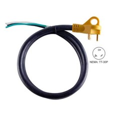 Superior Electric RVA1522 50 ft 30Amp RV 10AWG Cord W/6" Loose End Plug & Handle